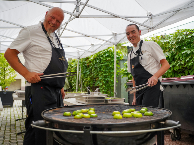 Chefs tending the grill. Photo: Liv Anette Luane, The Royal Court